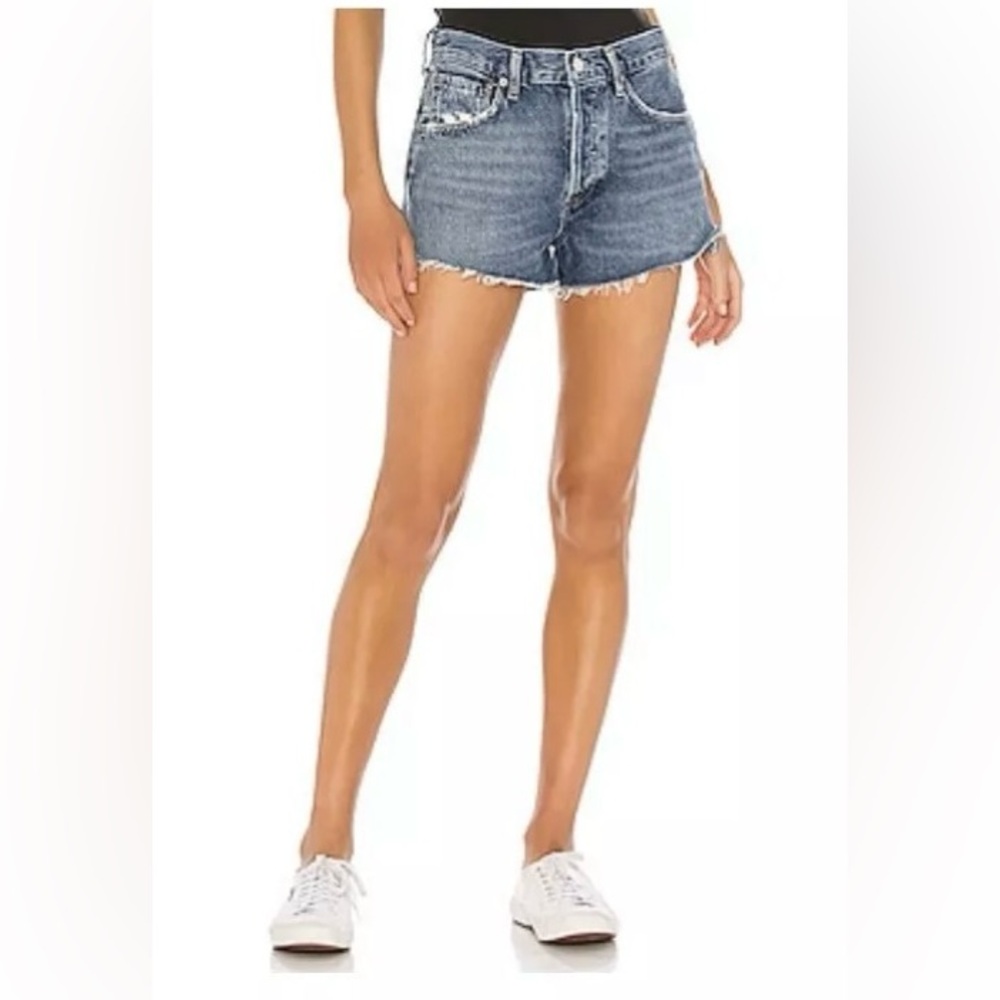 Agolde Parker Vintage Blue Distressed Jean Shorts